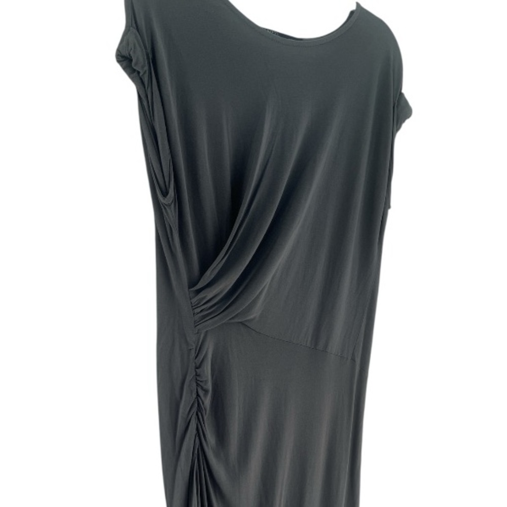 All Saints Alix Dress Sleeveless Ruching Stretch Jersey Knit Modal Gray Size 6 - Picture 2 of 9